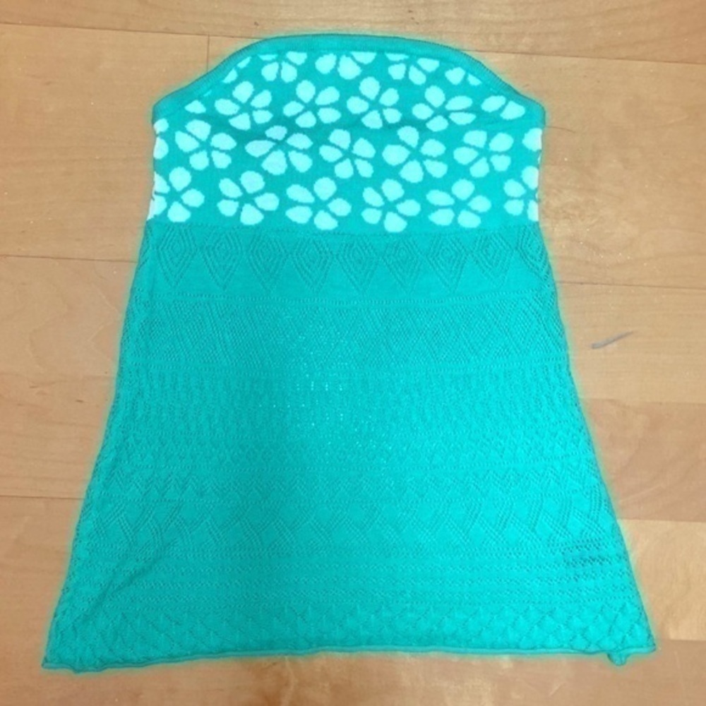 BUFFALO Green & White Knit Tube Top Tunic Small